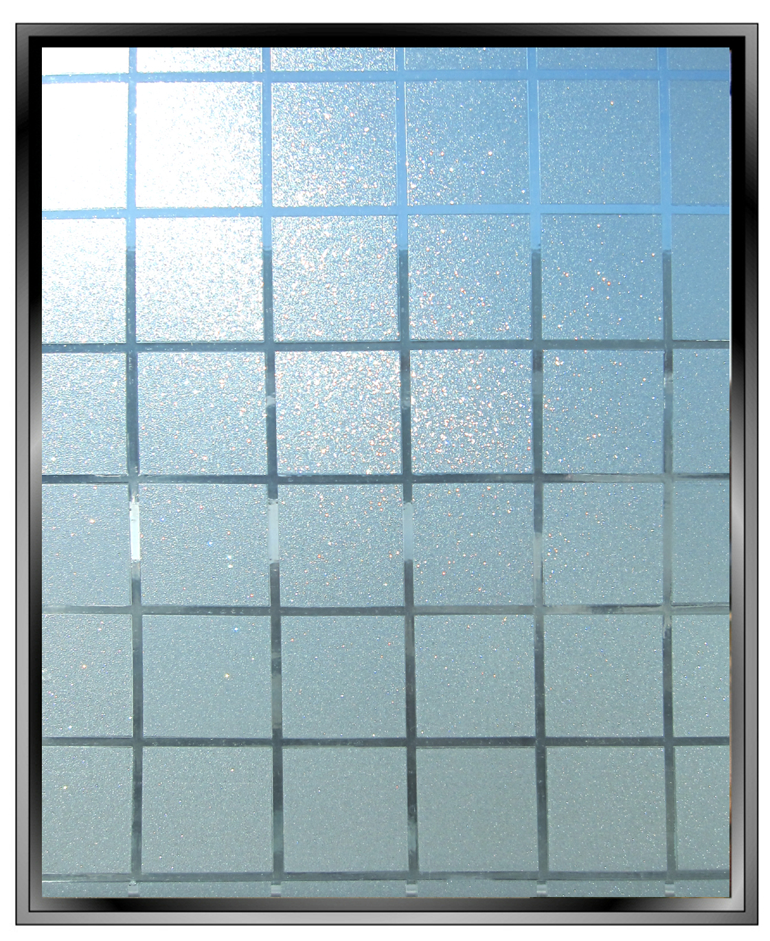 1.125 inch sparkle squares geometric pattern decorative privacy window film