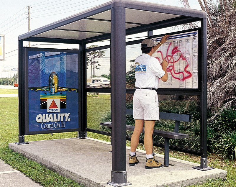 anti graffiti window film protects glass from vandalism