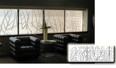 custom leaf graphics in frost window film