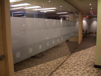 commercial graphic cut decorative privacy window film on interior glass