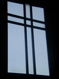 church sanctuary window before window film