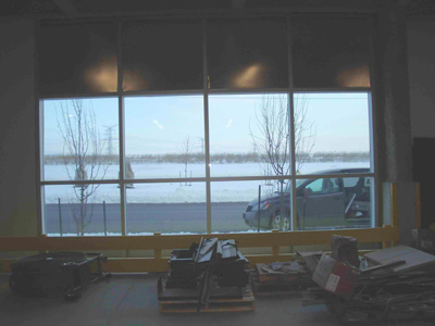 warehouse interior before privacy window film